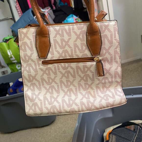 Noble Exchange (NX) Monogram Logo Vanilla/Tan Belted‎ Satchel - Picture 2 of 11